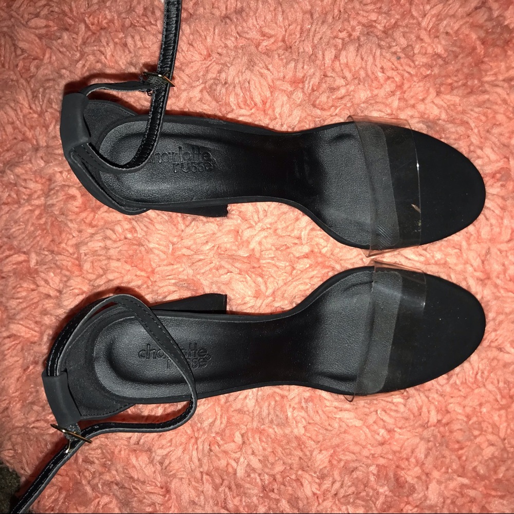 WORN ONCE Charlotte Russe black heels sz 8 - Picture 3 of 5